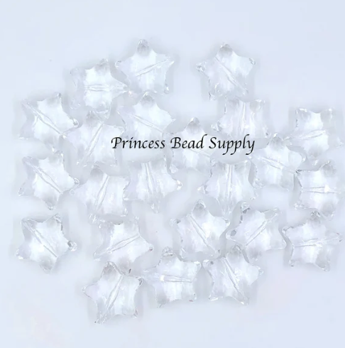 27mm Clear Star Acrylic Beads