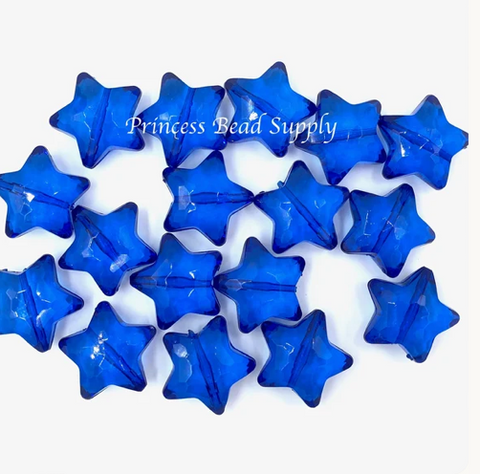 27mm Blue Star Acrylic Beads