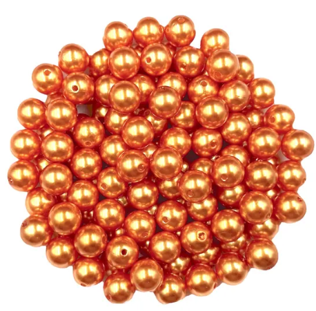 12mm Orange Pearl Acrylic Beads