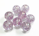 12mm Purple Clear Jelly Glitter Acrylic Beads