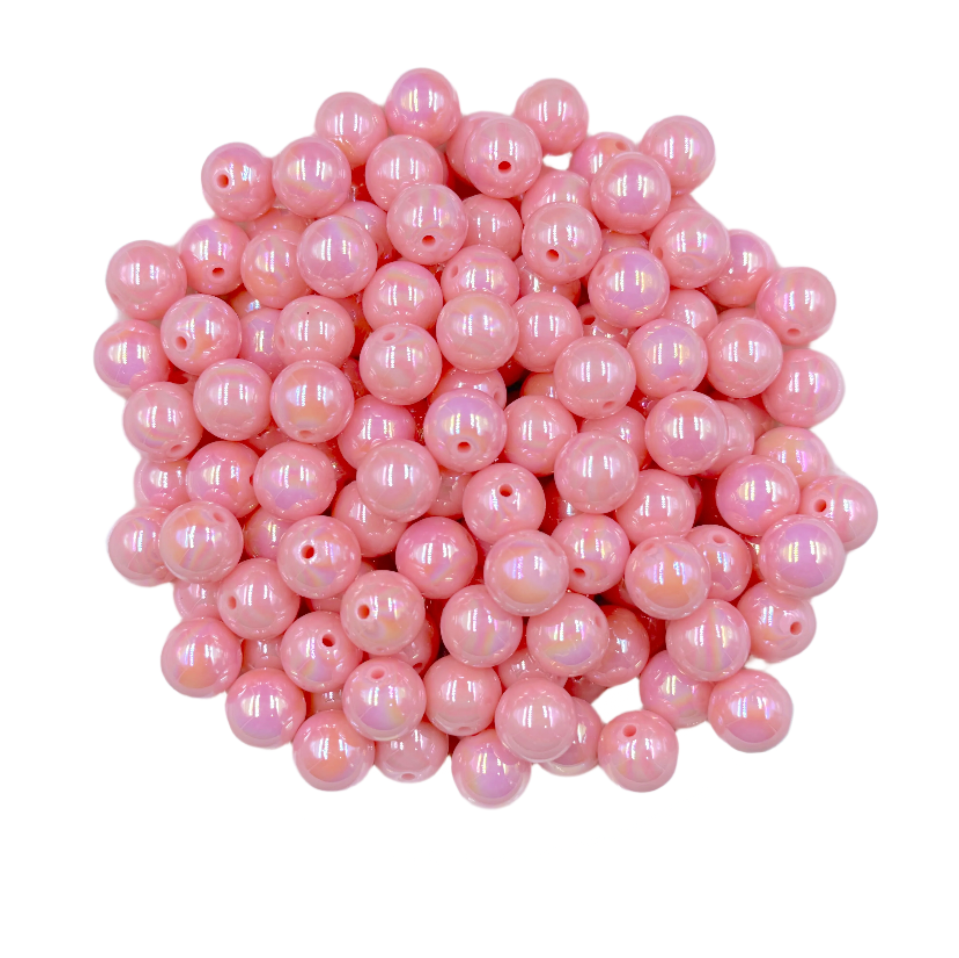 12mm Pink AB Solid Acrylic Beads