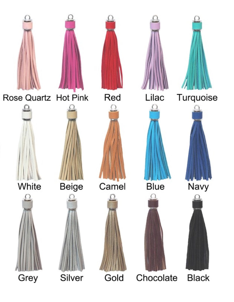 Large Leather Tassels--Silver Hardware