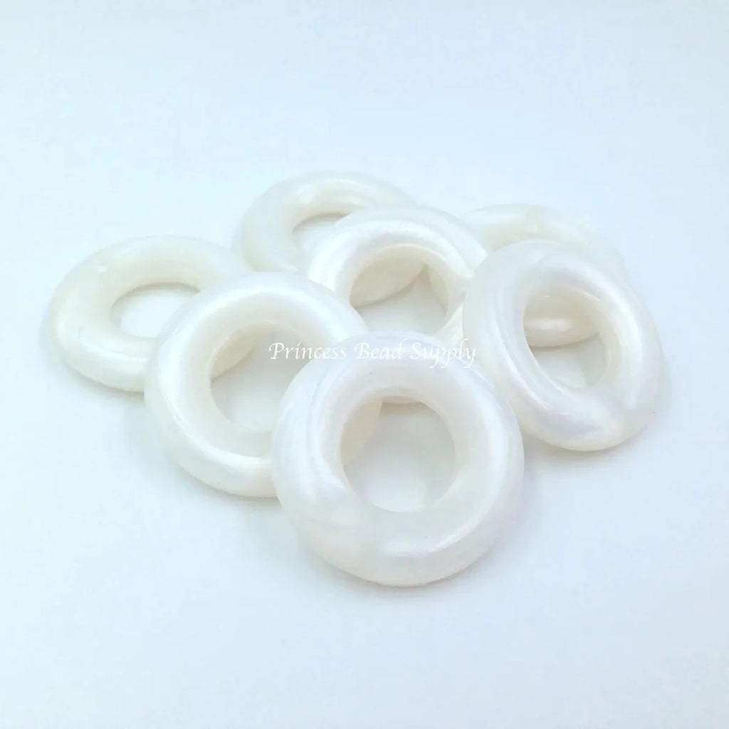 Metallic White Silicone Donut