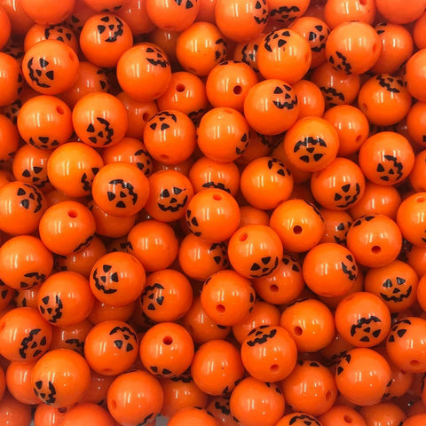 12mm Jack-O-Lantern Pumpkin Beads
