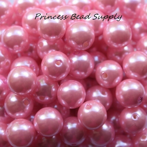 12mm Pink Pearl Acrylic Beads