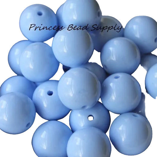 20mm Light Blue Solid Chunky Acrylic Beads