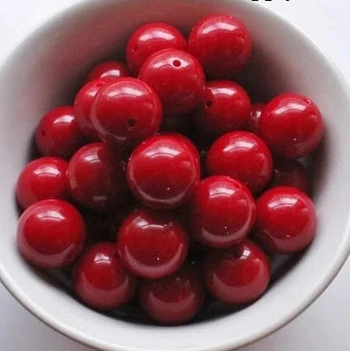 20mm Cranberry Solid Chunky Acrylic Beads