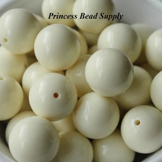 20mm Ivory Solid Chunky Acrylic Beads