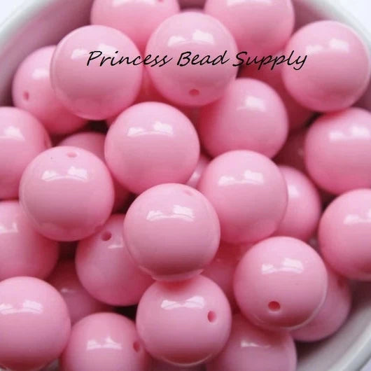 20mm Light Pink Solid Chunky Acrylic Beads
