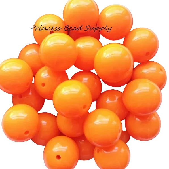20mm Neon Orange Solid Chunky Acrylic Beads