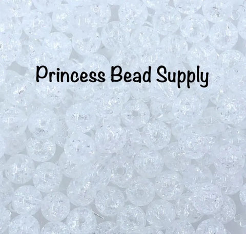 12mm White Crackle Acrylic Beads