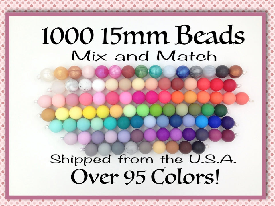 Silicone Wholesale--Mix & Match--15mm Bulk Silicone Beads--1000 – USA  Silicone Bead Supply Princess Bead Supply