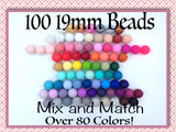 Silicone Wholesale--Mix & Match--19mm Bulk Silicone Beads--100