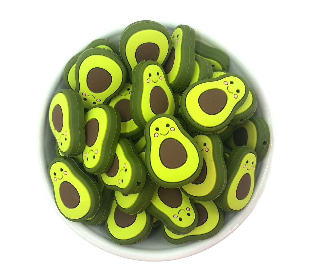Happy Avocado Silicone Beads