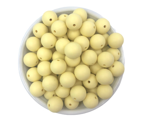 15mm Butter Yellow Silicone Beads
