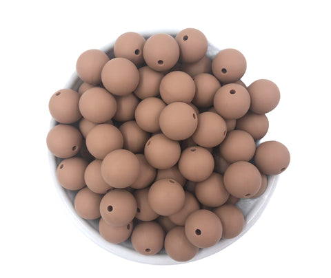 15mm Caramel Brown  Silicone Beads