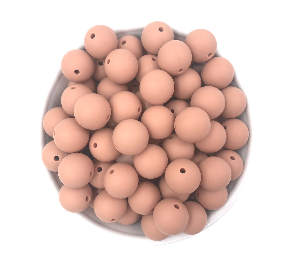 15mm Coral Spice Silicone Beads
