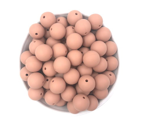 15mm Coral Spice Silicone Beads