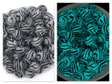15mm Zebra Print Glow in the Dark Silicone Beads