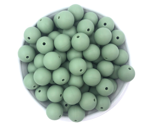15mm Green Tea Silicone Beads