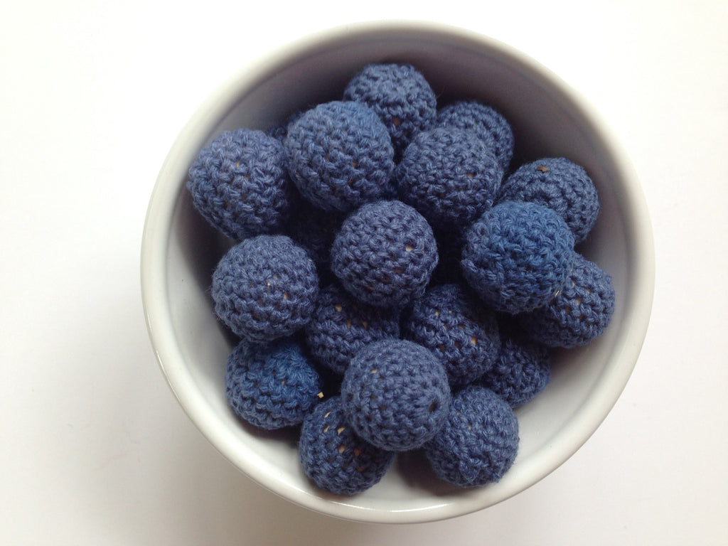 Sapphire Blue Crochet Wood Beads