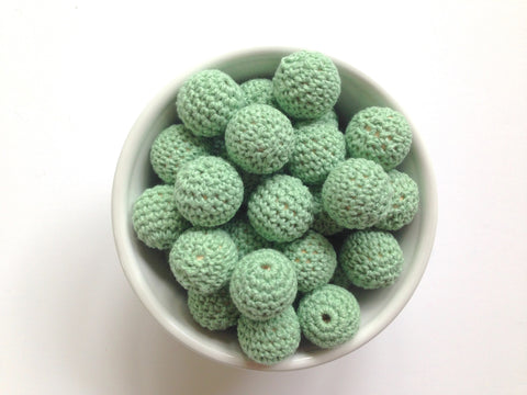 Mint Crochet Wood Beads