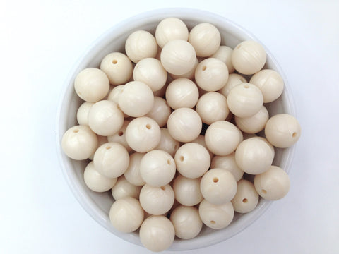 15mm Ivory Pearl Silicone Beads