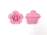 40mm Dusty Rose Silicone Flower Bead