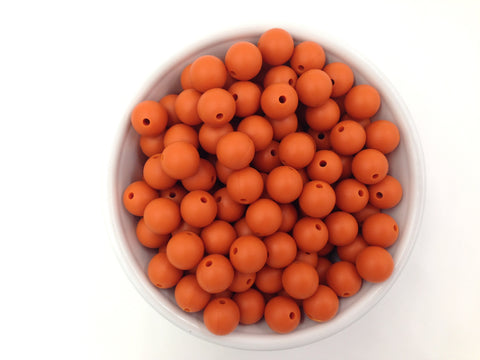 12mm Pumpkin Silicone Beads