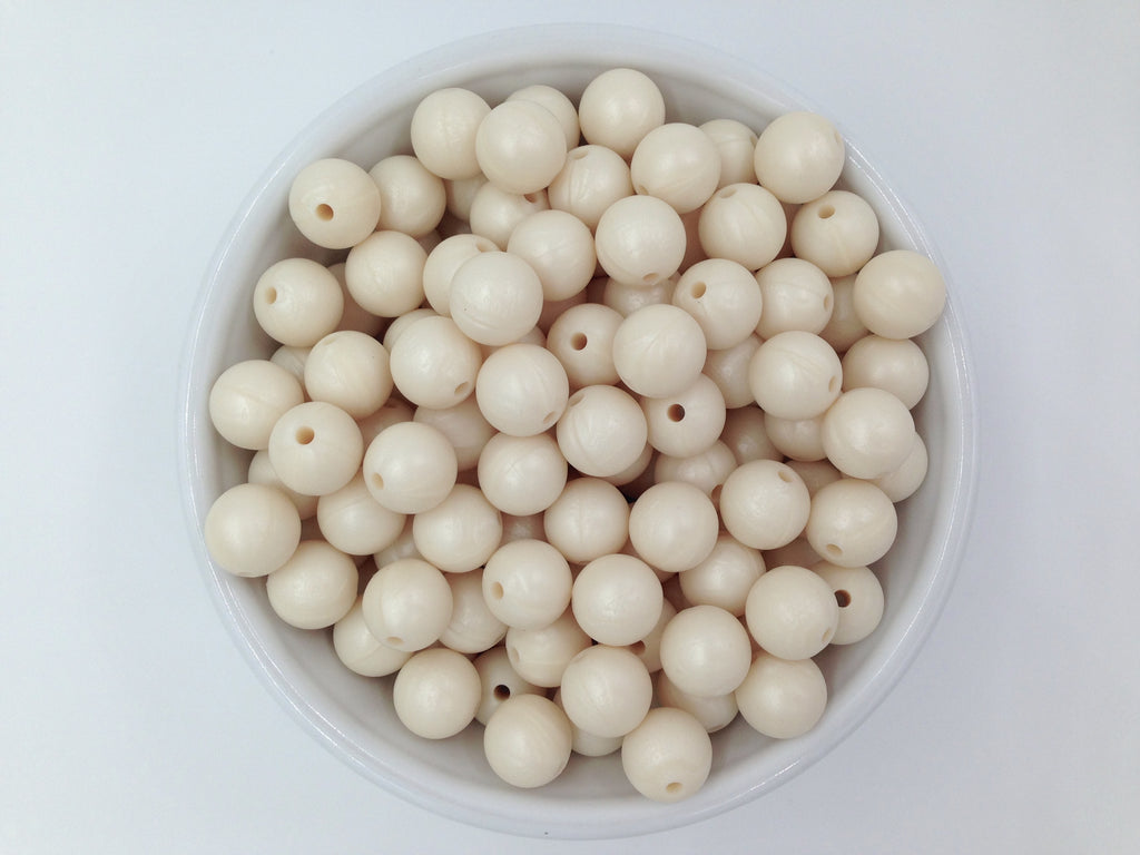 12mm Ivory Pearl Silicone Beads