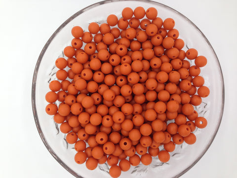 9mm Pumpkin Silicone Beads