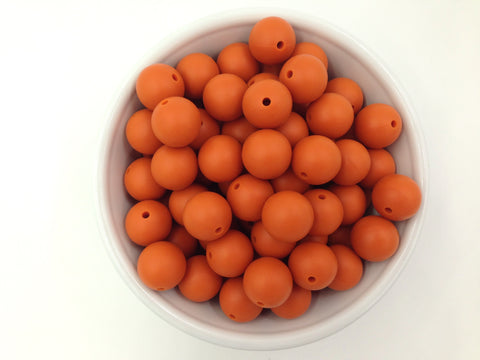 15mm Pumpkin Silicone Beads