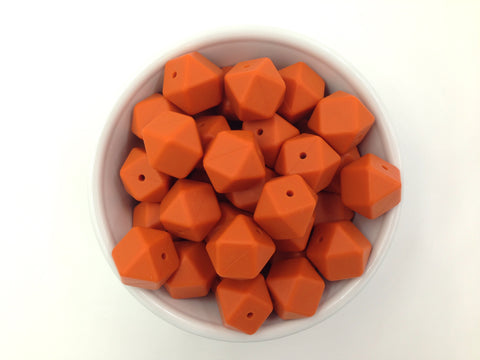 Pumpkin Hexagon Silicone Beads