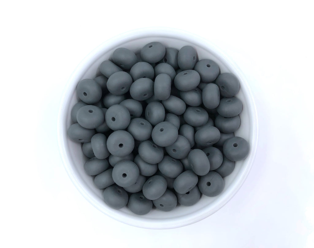 Charcoal Gray Mini Abacus Silicone Beads