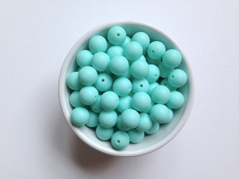 15mm Aqua Silicone Beads