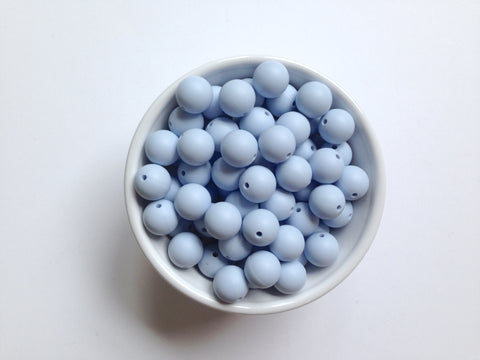 15mm Baby Blue Silicone Beads