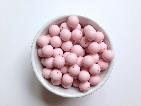 15mm Powder Pink Silicone Beads