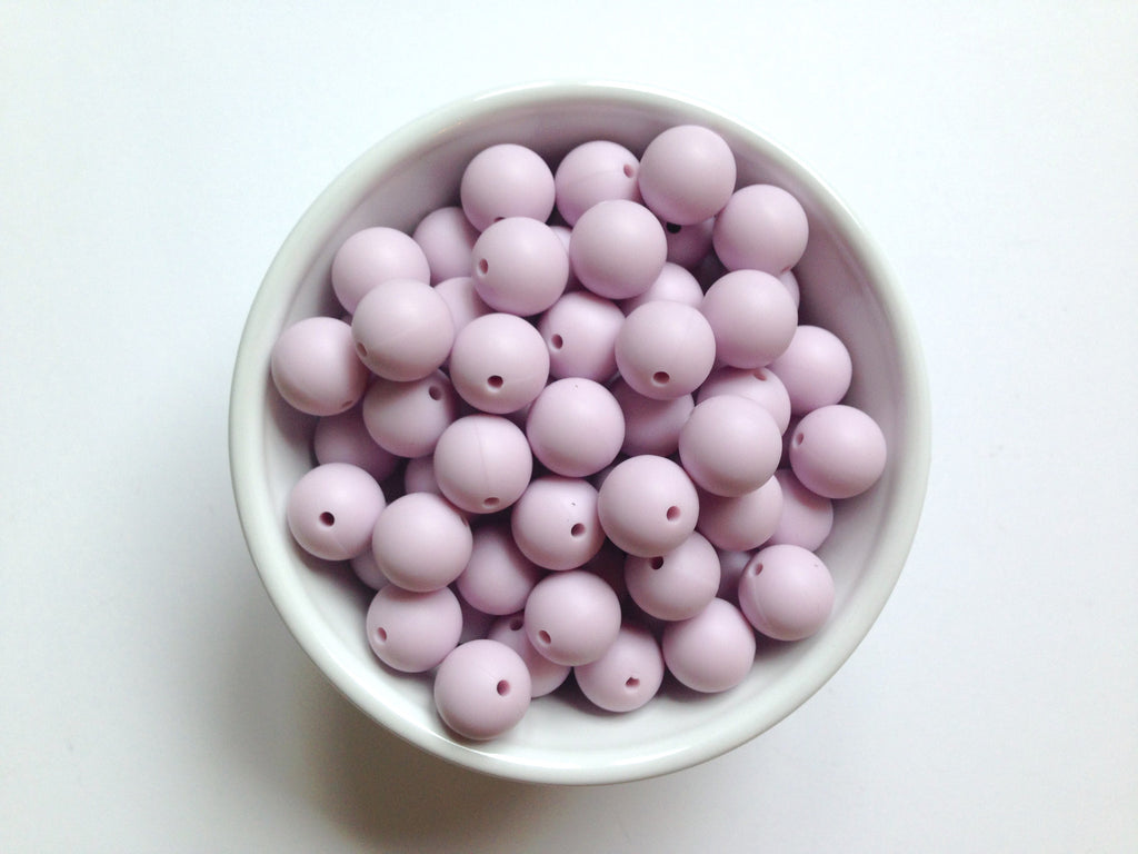 15mm Lilac Silicone Beads
