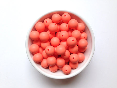 15mm Salmon Silicone Beads