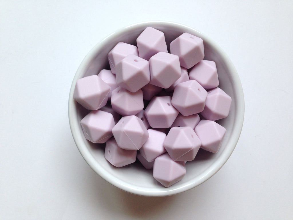 Lilac Hexagon Silicone Beads