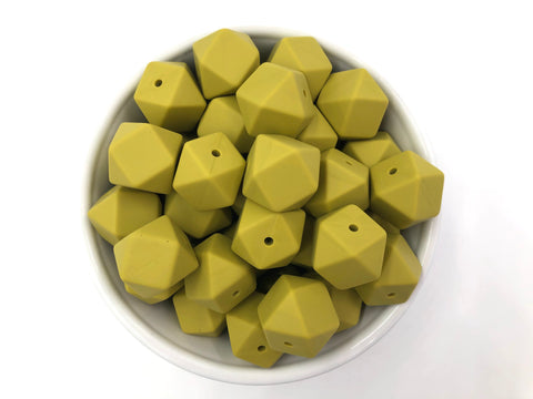 Pistachio Green Hexagon Silicone Beads
