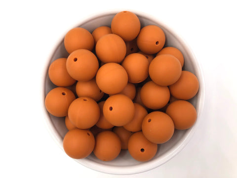19mm Harvest Orange Silicone Beads