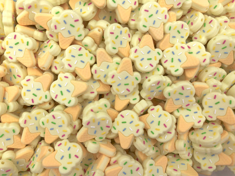 Vanilla Ice Cream Cone Silicone Beads