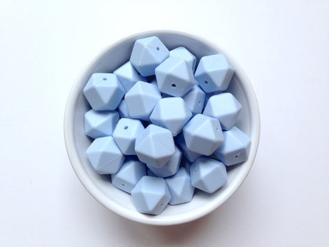 Baby Blue Hexagon Silicone Beads
