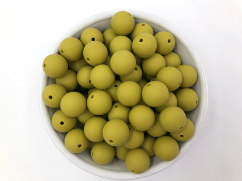 15mm Pistachio Green Silicone Beads