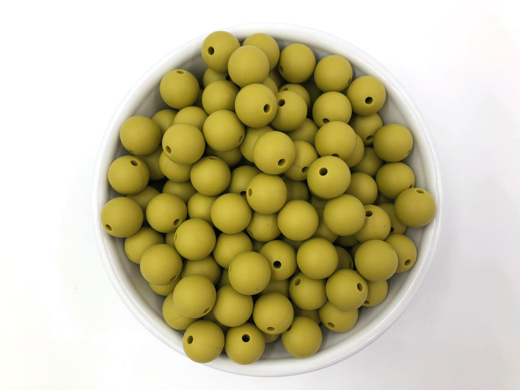 12mm Pistachio Green Silicone Beads