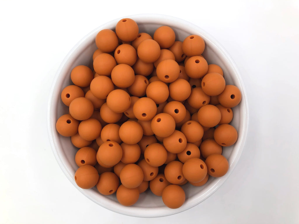 12mm Harvest Orange Silicone Beads
