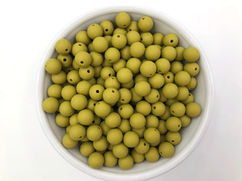 9mm Pistachio Green Silicone Beads