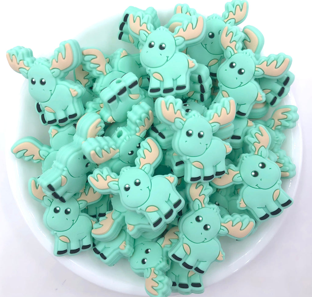 Mint Moose Silicone Beads