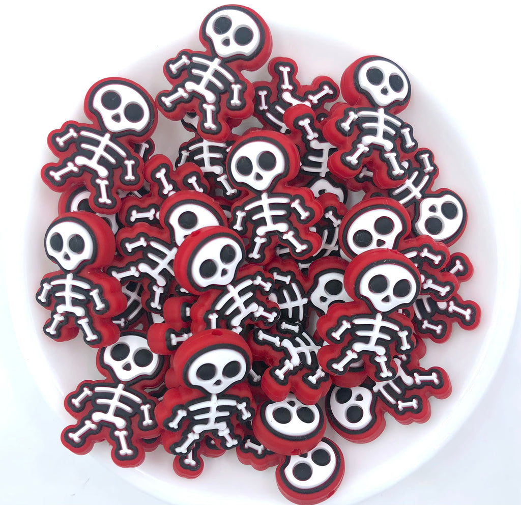 Full Body Skeleton Beads--Red